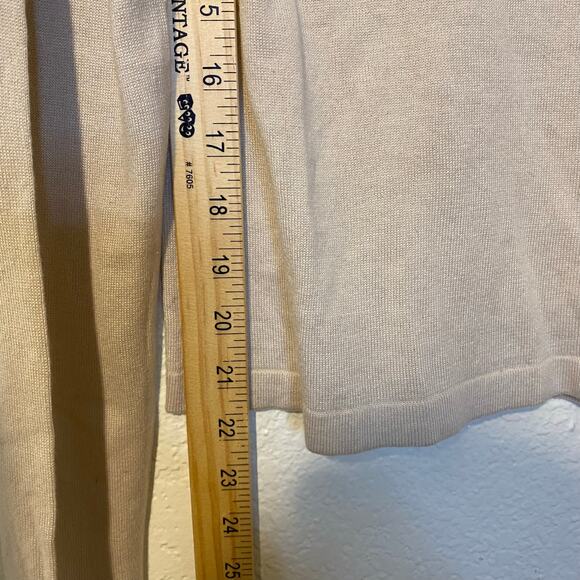 MaxMara Beige Silk Cashmere Square Neck Long Sleeved Shirt Size Large - Picture 5 of 7